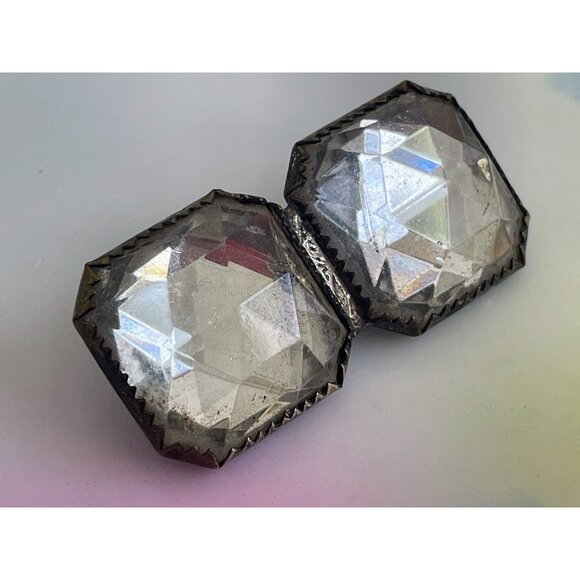 Antique Victorian Brooch pair Glass Bar Pin Pearl Shell - Picture 4 of 12